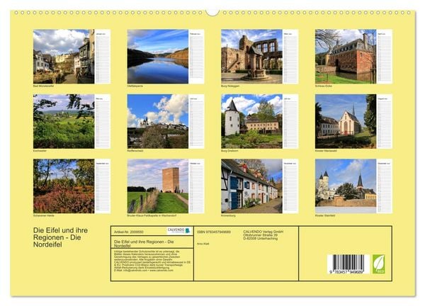 Produktbild: Die Eifel und ihre Regionen - Die Nordeifel (hochwertiger Premium Wandkalender 2026 DIN A2 quer), Kunstdruck in Hochglanz