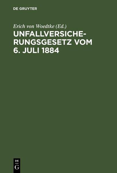 Produktbild: Unfallversicherungsgesetz vom 6. Juli 1884