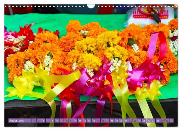 Produktbild: Asien - Farbenfrohe Blumenketten (Wandkalender 2026 DIN A3 quer), CALVENDO Monatskalender