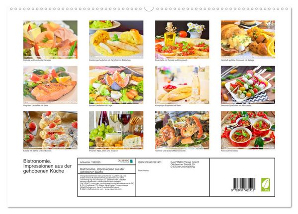 Produktbild: Bistronomie. Impressionen aus der gehobenen K&uuml;che (hochwertiger Premium Wandkalender 2026 DIN A2 quer), Kunstdruck in Hochglanz