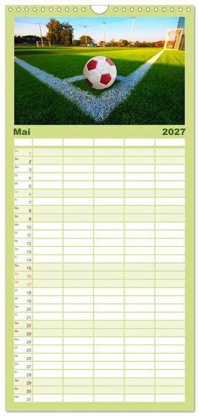 Produktbild: Familienplaner 2027 - Fu&szlig;ball - pure Leidenschaft mit 5 Spalten (Wandkalender, 21 x 45 cm) CALVENDO