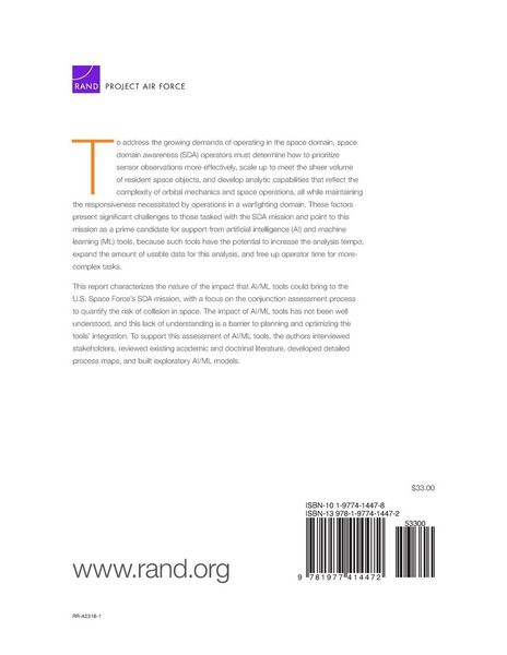 Produktbild: Artificial Intelligence and Machine Learning for Space Domain Awareness