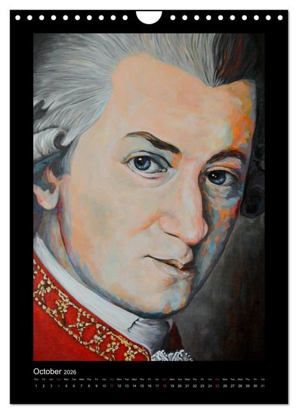 Produktbild: Pop Art Famous composers (Wall Calendar 2026 DIN A4 portrait), CALVENDO 12 Month Wall Calendar