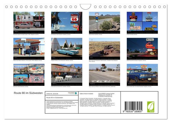 Produktbild: Route 66 im S&uuml;dwesten (Wandkalender 2026 DIN A4 quer), CALVENDO Monatskalender