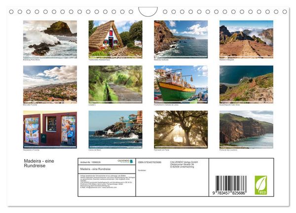 Produktbild: Madeira - eine Rundreise (Wandkalender 2026 DIN A4 quer), CALVENDO Monatskalender