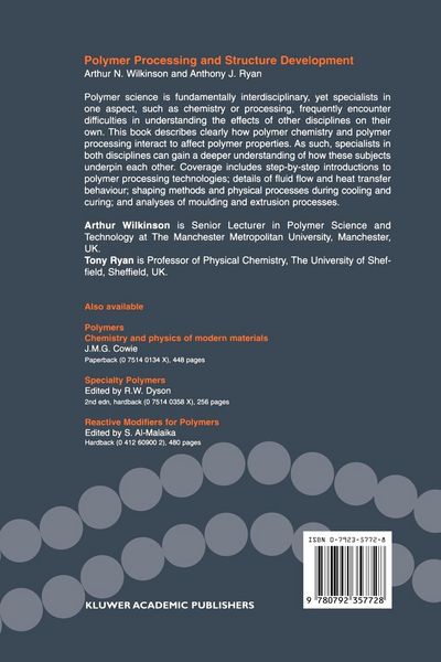 Produktbild: Polymer Processing and Structure Development