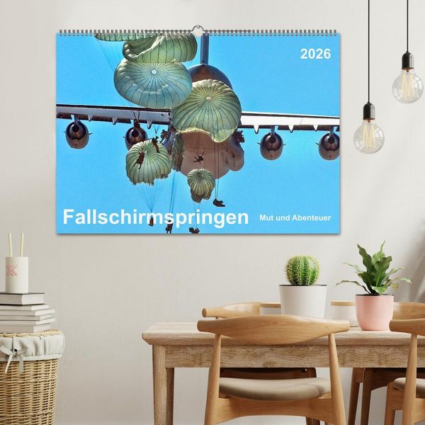 Produktbild: Fallschirmspringen - Mut und Abenteuer (Wandkalender 2026 DIN A2 quer), CALVENDO Monatskalender