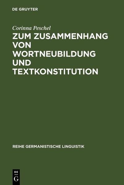 Produktbild: Zum Zusammenhang von Wortneubildung und Textkonstitution