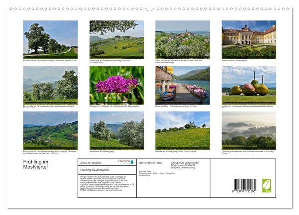 Produktbild: Fr&uuml;hling im Mostviertel (hochwertiger Premium Wandkalender 2026 DIN A2 quer), Kunstdruck in Hochglanz
