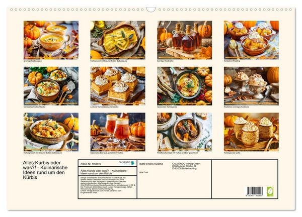 Produktbild: Alles K&uuml;rbis oder was?! - Kulinarische Ideen rund um den K&uuml;rbis (Wandkalender 2026 DIN A2 quer), CALVENDO Monatskalender