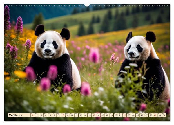 Produktbild: Cozy giant panda (High Quality Premium Wall Calendar 2026 DIN A2 landscape),CALVENDO 12 Month Wall Calendar