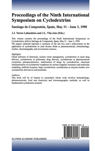 Produktbild: Proceedings of the Ninth International Symposium on Cyclodextrins