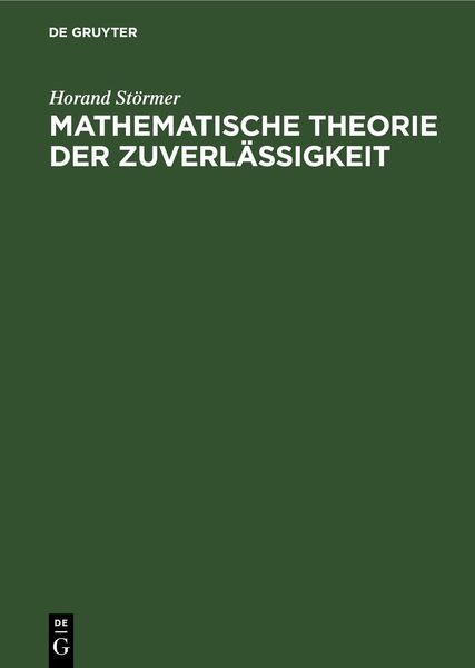 Produktbild: Mathematische Theorie der Zuverl&auml;ssigkeit