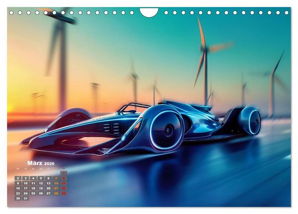 Produktbild: Formel E futuristisch (Wandkalender 2026 DIN A4 quer), CALVENDO Monatskalender