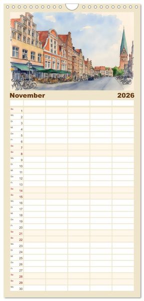 Produktbild: Familienplaner 2026 - Zauberhaftes L&uuml;neburg mit 5 Spalten (Wandkalender, 21 x 45 cm) CALVENDO