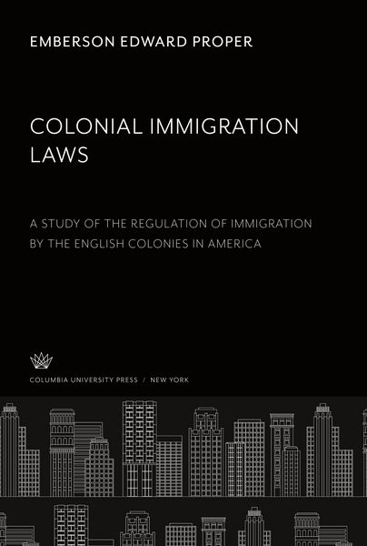 Produktbild: Colonial Immigration Laws