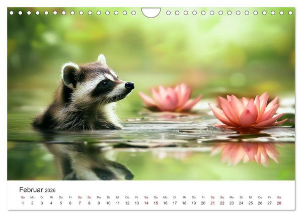 Produktbild: Frech, flauschig, fantastisch - Der Waschb&auml;ren-Kalender (Wandkalender 2026 DIN A4 quer), CALVENDO Monatskalender