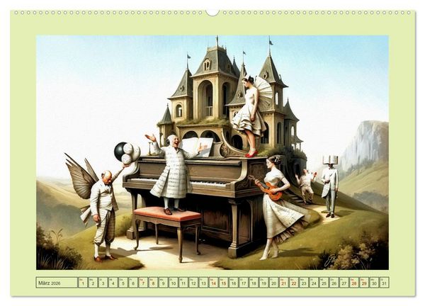 Produktbild: Surreale Partituren (hochwertiger Premium Wandkalender 2026 DIN A2 quer), Kunstdruck in Hochglanz