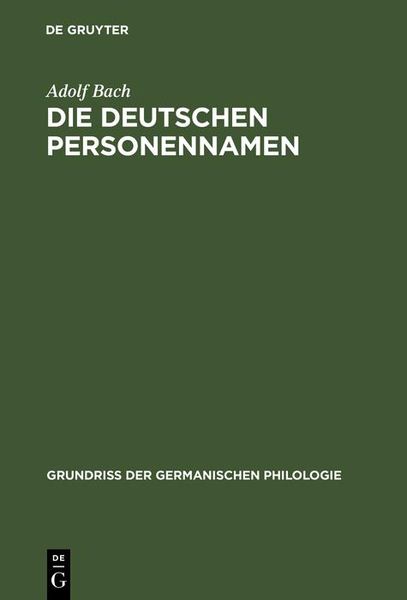 Produktbild: Die deutschen Personennamen