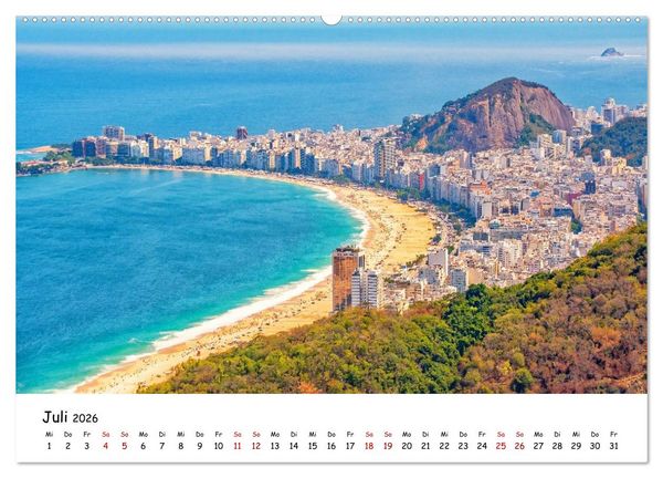 Produktbild: Rio de Janeiro - K&uuml;stenmetropole (Wandkalender 2026 DIN A2 quer), CALVENDO Monatskalender