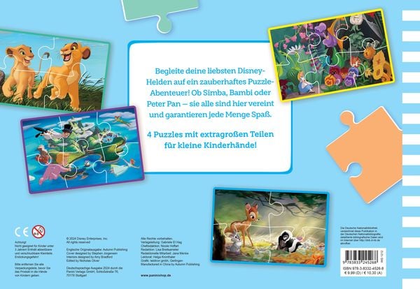 Produktbild: Disney: Mein erstes Puzzlebuch - Gro&szlig;e Puzzleteile f&uuml;r kleine H&auml;nde!