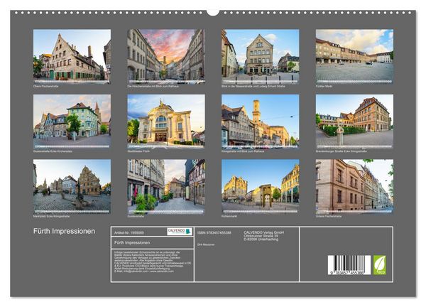 Produktbild: F&uuml;rth Impressionen (hochwertiger Premium Wandkalender 2026 DIN A2 quer), Kunstdruck in Hochglanz