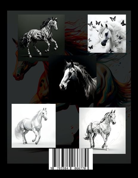 Produktbild: Malbuch Pferde &bdquo;Fotorealistisch&ldquo;.