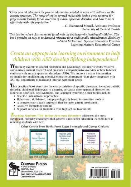 Produktbild: Teaching Students With Autism Spectrum Disorders