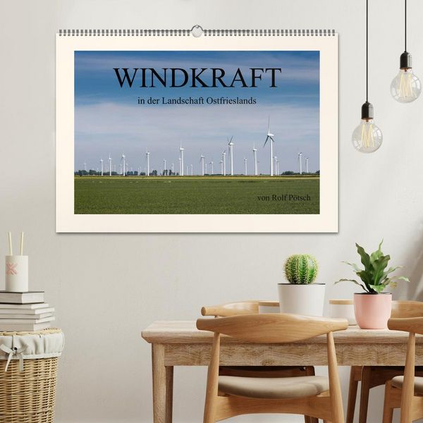 Produktbild: Windkraft in der Landschaft Ostfrieslands (Wandkalender 2026 DIN A2 quer), CALVENDO Monatskalender