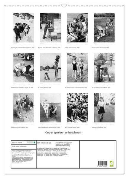 Produktbild: Kinder spielen - unbeschwert (Wandkalender 2026 DIN A2 hoch), CALVENDO Monatskalender