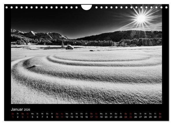 Produktbild: Soultouch - Schwarzwei&szlig; Landschaften, die die Seele ber&uuml;hren (Wandkalender 2026 DIN A4 quer), CALVENDO Monatskalender