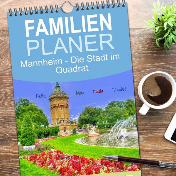 Produktbild: Familienplaner 2026 - Mannheim - Die Stadt im Quadrat mit 5 Spalten (Wandkalender, 21 x 45 cm) CALVENDO