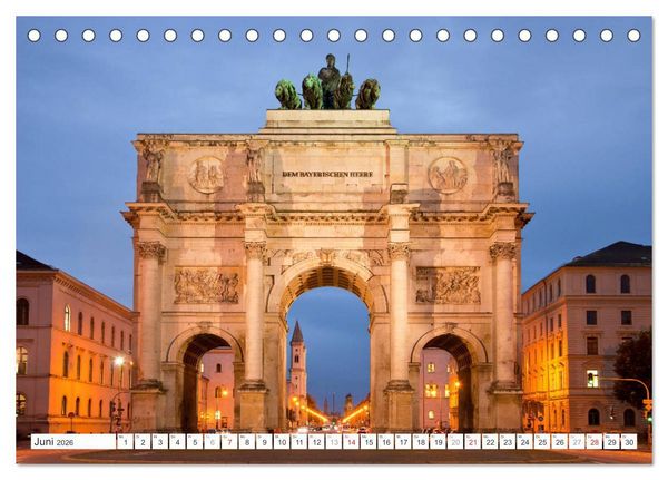 Produktbild: Abend in M&uuml;nchen (Tischkalender 2026 DIN A5 quer), CALVENDO Monatskalender