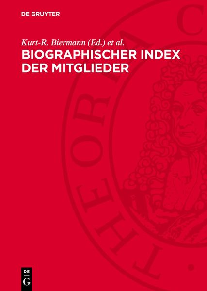Produktbild: Biographischer Index der Mitglieder