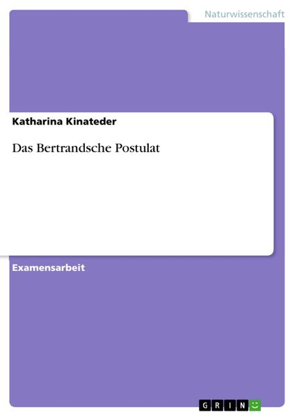 Produktbild: Das Bertrandsche Postulat