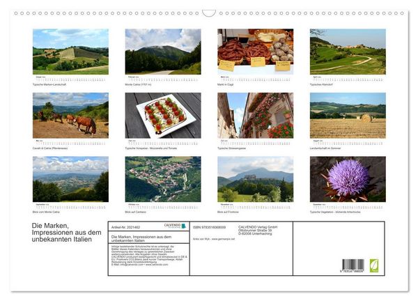 Produktbild: Die Marken, Impressionen aus dem unbekannten Italien (Wandkalender 2026 DIN A2 quer), CALVENDO Monatskalender