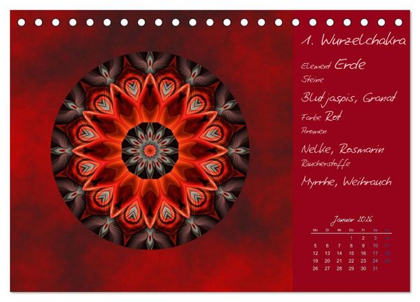 Produktbild: Kleine Chakrenlehre (Tischkalender 2026 DIN A5 quer), CALVENDO Monatskalender