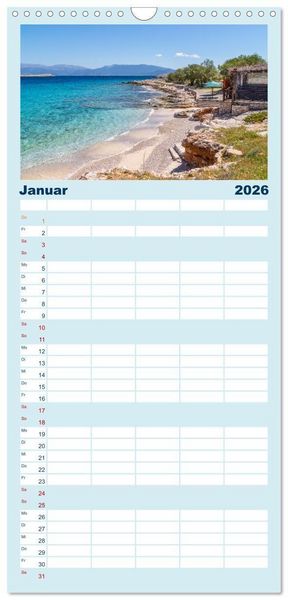 Produktbild: Familienplaner 2026 - Insel Chalki mit 5 Spalten (Wandkalender, 21 x 45 cm) CALVENDO