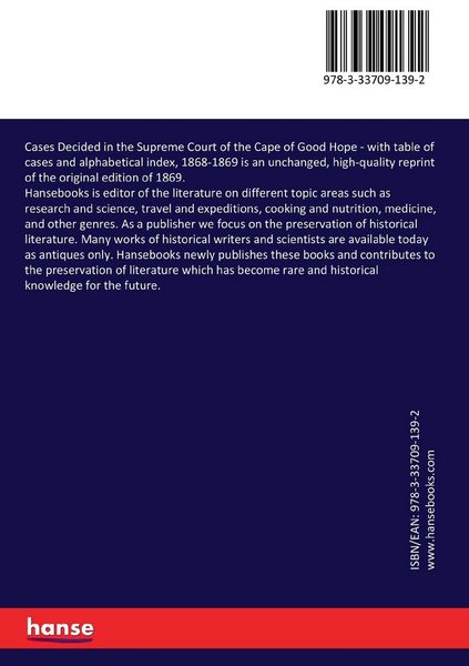 Produktbild: Cases Decided in the Supreme Court of the Cape of Good Hope