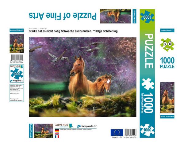 Produktbild: CALVENDO Puzzle St&auml;rke hat es nicht n&ouml;tig Schw&auml;che auszunutzen. **Helga Sch&auml;ferling | 1000 Teile Lege-Gr&ouml;&szlig;e 64x48cm Foto-Puzzle f&uuml;r gl&uuml;ckliche Stunden