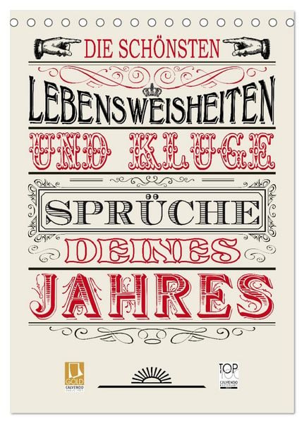 Produktbild: Die sch&ouml;nsten Lebensweisheiten Typo - Kalender (Tischkalender 2026 DIN A5 hoch), CALVENDO Monatskalender