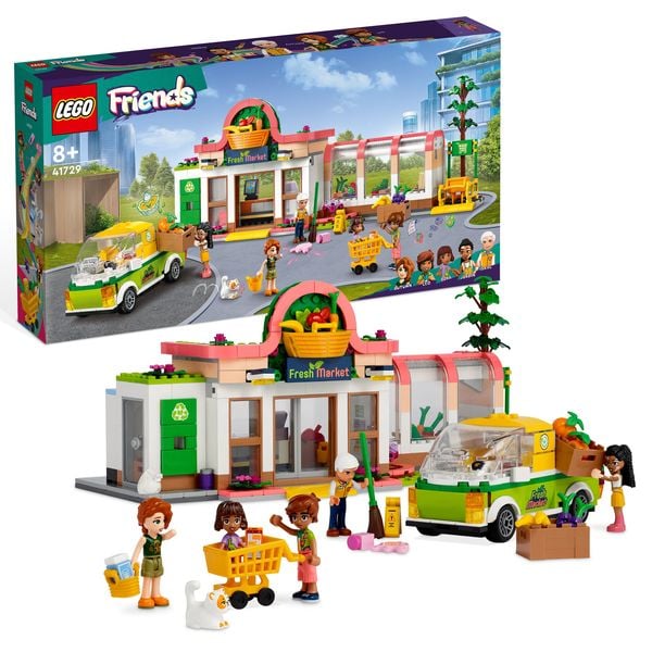 LEGO Friends 41729 Bio-Laden, Supermarkt Spielset mit Mini-Puppen