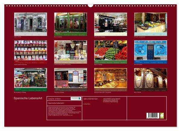 Produktbild: Spanische LebensArt (Wandkalender 2026 DIN A2 quer), CALVENDO Monatskalender