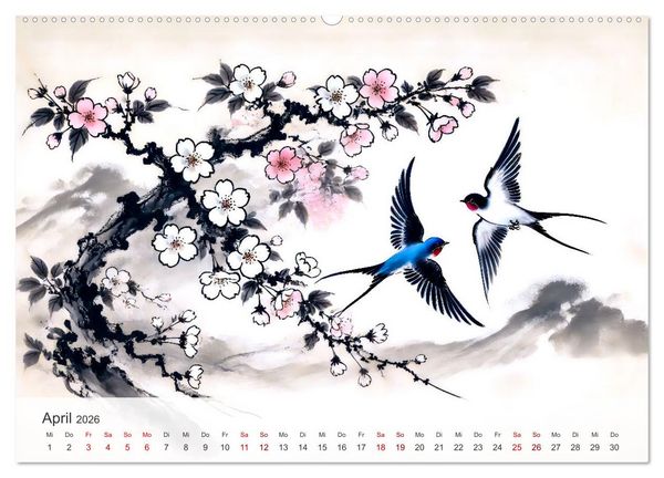 Produktbild: Das Leben der Schwalben - Getragen von Wind und Freiheit (Wandkalender 2026 DIN A2 quer), CALVENDO Monatskalender