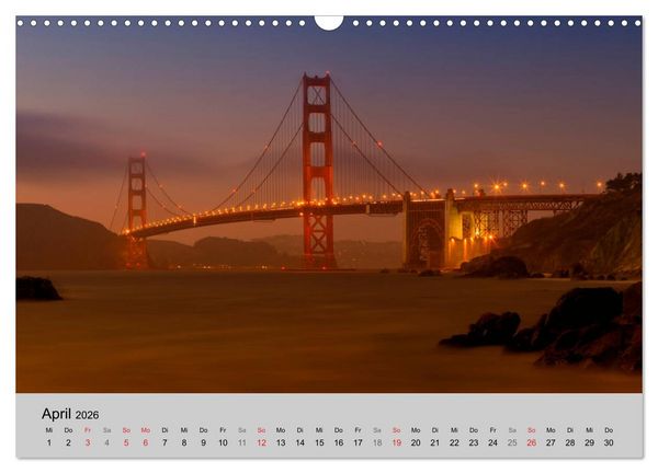 Produktbild: GOLDEN GATE BRIDGE Faszination San Francisco (Wandkalender 2026 DIN A3 quer), CALVENDO Monatskalender