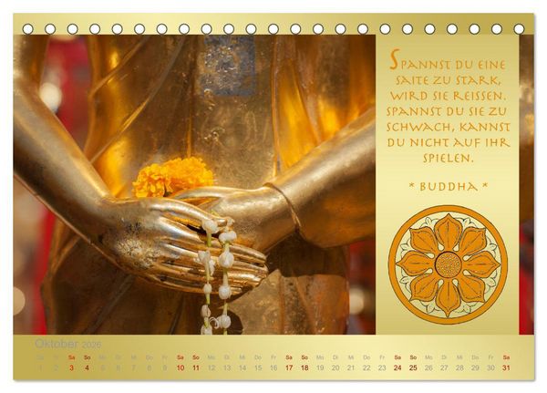 Produktbild: BUDDHA IM GL&Uuml;CK - Buddhistische Weisheiten (Tischkalender 2026 DIN A5 quer), CALVENDO Monatskalender