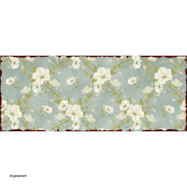 Produktbild: HTI-Living Gartenbank Celia Petunien Metallbank schwarz mit Motiv Sitzfl&auml;che 109 cm