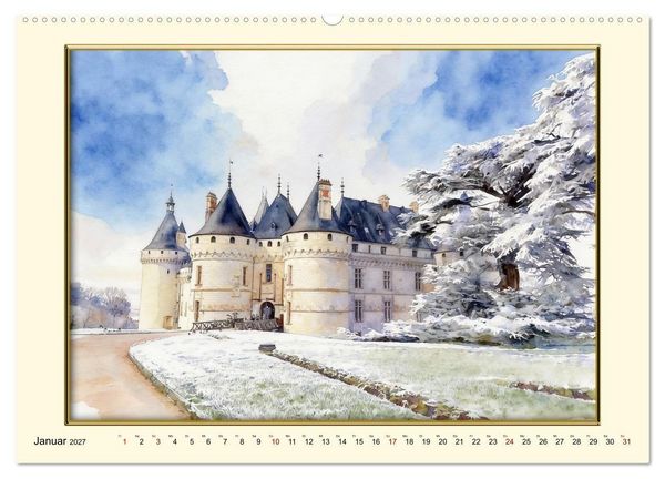Produktbild: M&auml;rchenschl&ouml;sser an der Loire (hochwertiger Premium Wandkalender 2027 DIN A2 quer), Kunstdruck in Hochglanz