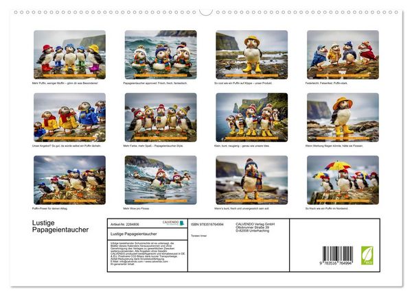 Produktbild: Lustige Papageientaucher (hochwertiger Premium Wandkalender 2027 DIN A2 quer), Kunstdruck in Hochglanz