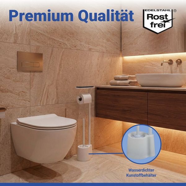 Produktbild: Stand WC-Garnitur Mod. Albella Wei&szlig;, mit praktischer Ablagefl&auml;che